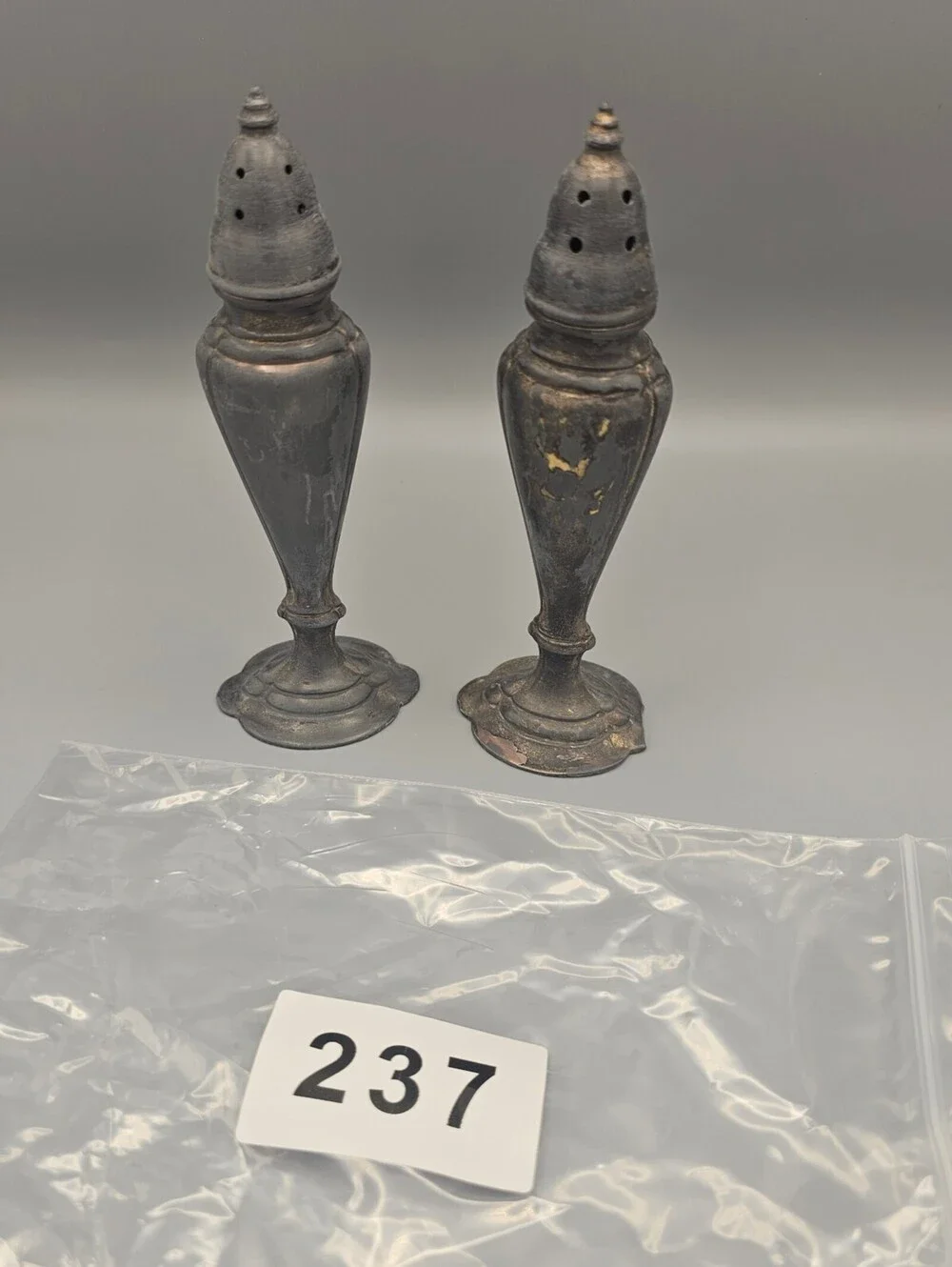 Vintage La France Silver Tone Salt and Pepper Shakers Made in USA